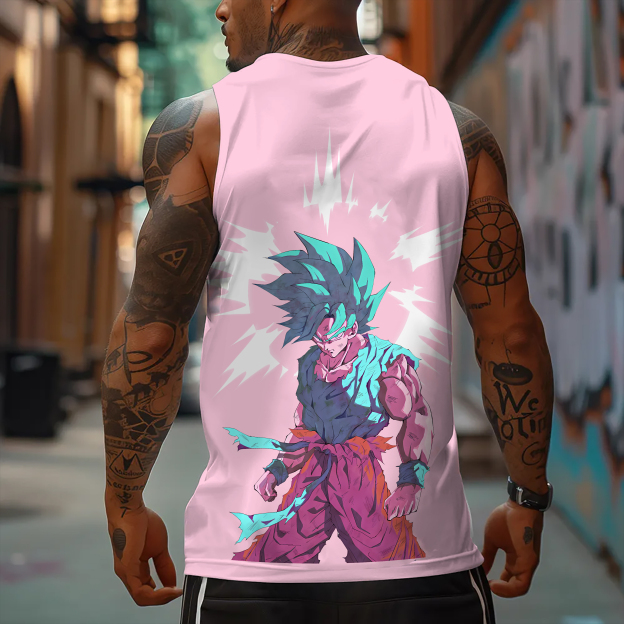 große Anime-Druck-Fitness-T-Shirt | Dragon Ball