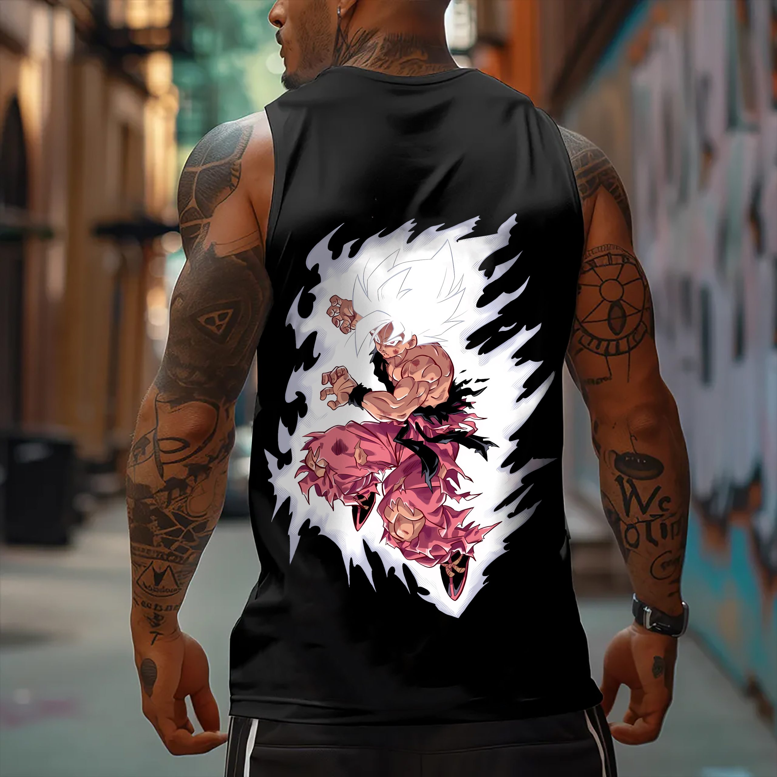 Wukong-große Anime-Druck-Fitness-Tanktop | Dragon Ball