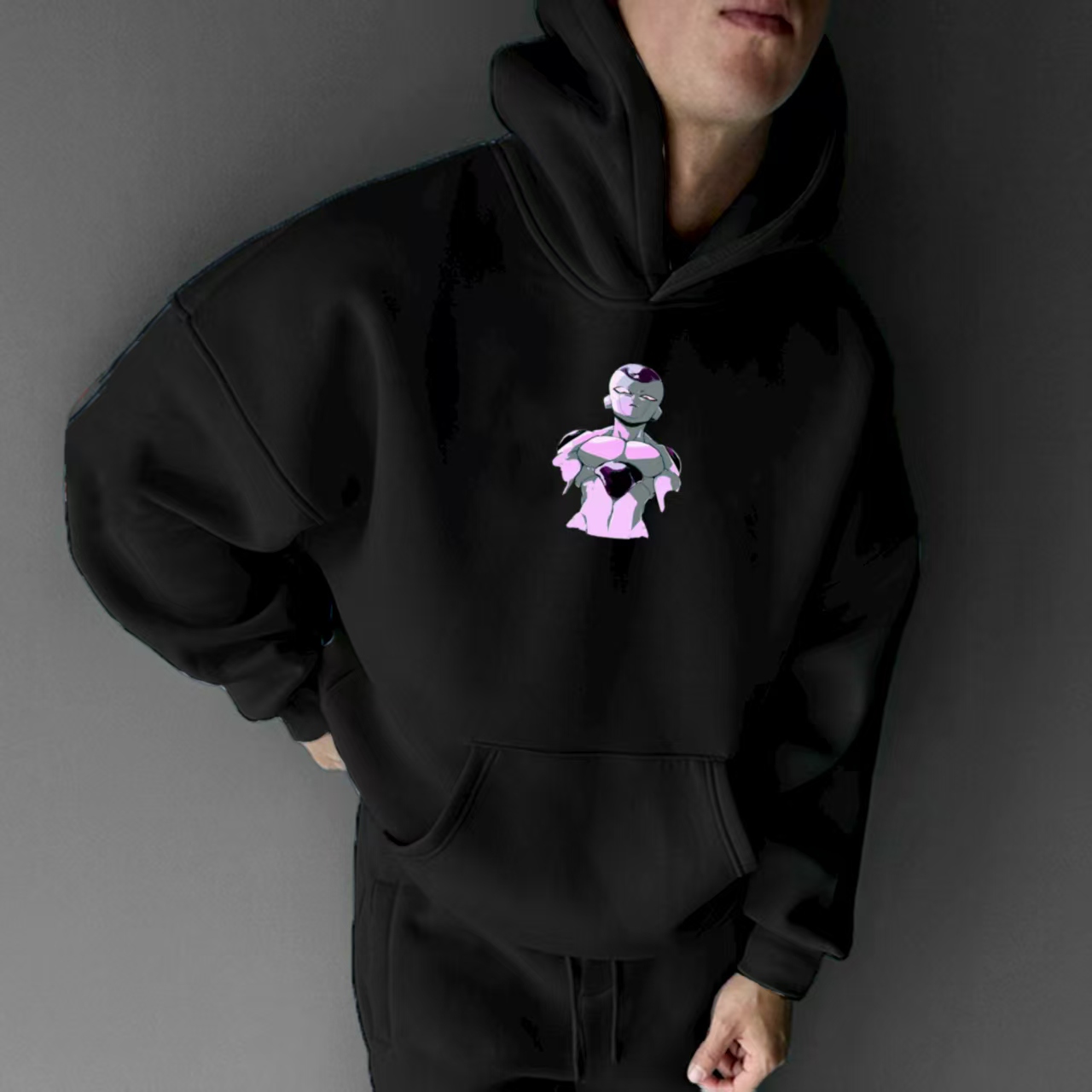 Männer und Frauen gleichen Designs von Anime-Motiven auf der Straße – Retro Kapuzenpullover | Dragon Ball